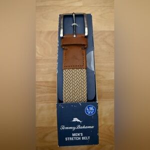 Tommy Bahama Men’s stretch Belt Brown/Khaki Mens size L/XL (38-42) NEW
